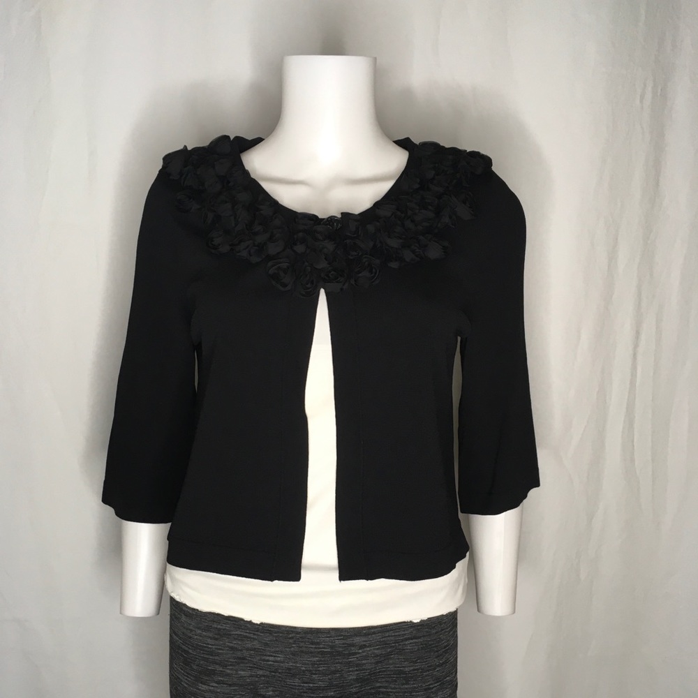 Alfani Black rosette detailed shrug/cardigan